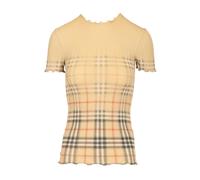 Burberry - Gradient Check Stretch Cotton Top - - Knitwear - Donna - Beige - S