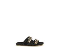 Burberry Multicolor Calf Leather Bos Taurus Flat Sandals - EU42/US9
