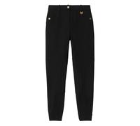 Burberry - Pantaloni Nero Herringbone Logo Charm - - Trousers - Donna - Nero - S