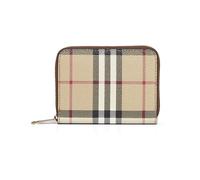 Burberry - Piccolo Portafoglio Zip a Scacchiera - - Accessories - Donna - Beige - ONE SIZE
