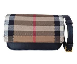 BURBERRY pochette borsa a tracolla in tela e pelle donna madison 8084026 nero