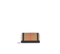 Burberry - Portafoglio con Zip in Pelle Nera a Scacchi - - Accessories - unisex - Multicolore - ONE SIZE