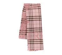 Burberry - Sciarpa Larga in Lana e Seta con Motivo EKD Check - - Accessories - Donna - Rosa - ONE SIZE
