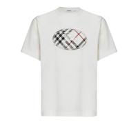 Burberry - T-shirt in Cotone Check Knight Stamp - - Tops - Uomo - Bianco - XL