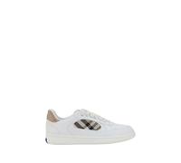 Burberry White Calf Leather Bos Taurus Low Top Sneakers - EU41/US8