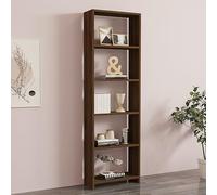 Burcei - Libreria, 50x20x160h cm Marrone Noce, 5 Ripiani