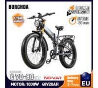 BURCHDA R5Pro Bicicletta elettrica per adulti da 1000 W, batteria 48V20Ah, Ebike da montagna con pneumatici grassi da 26 pollici, bici elettrica pieghevole da città MTB