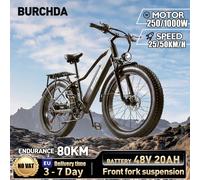BURCHDA RX20 1000W45KM/H 26Inch4.0 Mountain Bicicletta Elettrica 48V20AH Batteria Al Litio Fatbike Bici Elettrica Per Adulti Moto RX20 1000W 20AH(Speed 45KM/H)