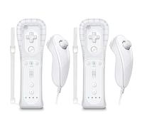 Burcica Telecomando e controller Nunchuck per Wii Wii U (bianco e bianco)