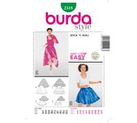 Burda 2518 modello abito costume carnevale Rock' n Roll (da donna, taglia 34 - 50) Level 1 Super Easy