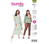 Burda 6023 Abito Camicetta Misses Cucito Motivo Taglie 8 - 18 Facile