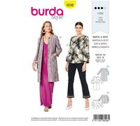 BURDA 6248 Giacca Cappotto Modelli Da Cucire Donne Taglie 8 - 18 Abilità: MEDIA