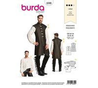 Burda 6399 UOMO Rinascimento Camicia Costume Cucito Motivo Taglie 36-48 Abilità: