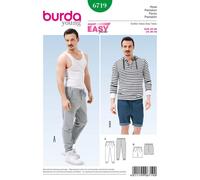 Burda 6719 UOMO Jogging Pantaloni Cartamodello Taglie 36 - 46 Abilità: Super
