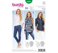BURDA 6849 Bluse Per Donne Modello Di Cucito Taglie 6 - 18 Abilità: MEDIA
