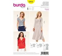 Burda, Cartamodello da Cucito, Abito Donna, 38-50