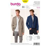 Burda 6932 Cappotto E Giacca UOMO Facile Cartamodello Taglie 34 - 50 Skill: