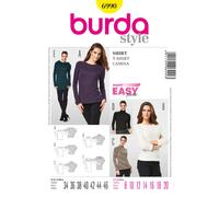 BURDA 6990 T Shirt Tops Modello Di Cucito Taglie 8 - 20 Abilità: SUPER FACILE