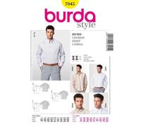BURDA 7045 Camicie Da Uomo Modello Da Cucire Taglie 34-50 Abilità: MEDIA