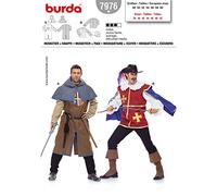 Burda 7976 modello abito costume carnevale Moschettiere knappe (da uomo, taglia 48 - 60) Level 3 Medio