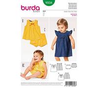 Burda 9358 - Modello per abito e camicetta per bambini, taglia 3-24 mesi, Multicolore