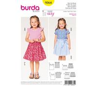 BURDA 9356 Gonne Per Bambini Modello Da Cucire Età 6 - 13 Anni Abilità: FACILE