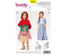 Burda B2356 Carnevale 2356 Cappuccetto Rosso e Principessa, Carta, Bianco, 19 x 14 x 0,5 cm