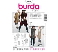 Burda B2459 - Cartamodello per Realizzare Vestito da Pirata e da Casanova per Uomo, Taglie Varie, 19 x 13 cm