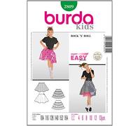 Burda B2809 - Cartamodello per Realizzare Vestito da Rock ‘n Roll per Bimba/Ragazza, Taglie Varie, 19 x 13 cm