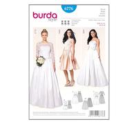 Burda B6776 dello Schema di Cucitura per Abito da Sposa, Adulti, Multicolore, Taglio da 34-44