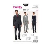 Burda B6871 - Cartamodello per Completo e Gilet da Uomo, 19 x 13 cm (Lingua Inglese/Francese/Tedesca/Spagnola)