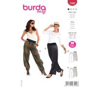 Burda B7400 - Cartamodello per Realizzare Pantaloni Ampi da Donna, Taglie Varie, 19 x 13 cm