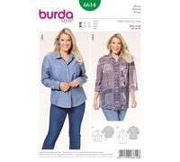 Burda Cartamodello per camicie e camicette da donna, taglie forti, 6614