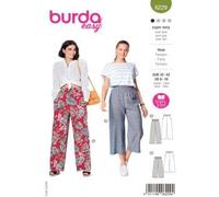 Burda - Cartamodello per pantaloni con gambe larghe, da donna, taglia 32-42, difficoltà di cucitura: molto leggera