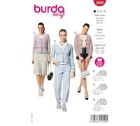 Burda Easy #5649 - Cartamodello corto da donna, taglia 34-44, livello di cucitura: super facile