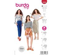 Burda Easy #5730 - Cartamodello da donna con scollo ampio, motivo a cuore e balze, taglia 34-44