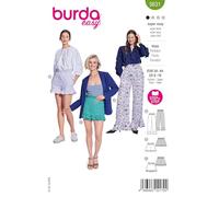 Burda Easy - Cartamodello di carta per pantaloni e pantaloncini, taglia 34-44, super facile