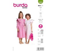 Burda kids - Cartamodello da bambina con maniche a balze, misura 92-128