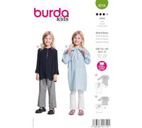 Burda Kids, set di cartamodello da ragazza, vestito e camicetta, taglie 110-140
