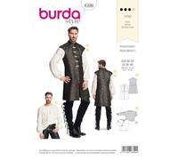 Burda Patron 6399 Camicia e gilet Rinascimento uomo, da 40 a 50