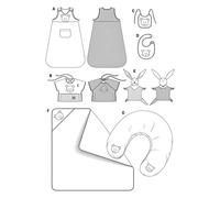 Burda Schnittmuster 9635 - Set di cucito per accessori per neonati, misura 62-86 EU