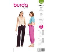 Burda Style #5740 - Cartamodello cargo da donna, con coulisse e tasche a cerniera, taglia 36-48