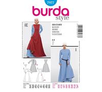 Burda Style #7977 - Cartamodello da donna, per Carnevale, costume da castello, regina, taglia 36-50, livello di cucito 2 (leggero)