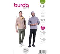 Burda Style - Cartamodello da uomo, con chiusura lampo, taglia 46-56