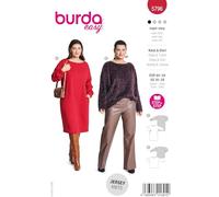 Burda Style - Cartamodello per abito e maglietta a maniche lunghe, taglia 44-54