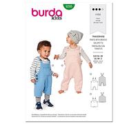 Burda Style Salopette Bambino con Bretelle Cod. 9295 Kit Cartamodello Taglie da 1 Mese a 3 Anni, Multicolore
