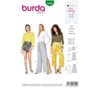 Burda Style – Cartamodello B6199 per pantaloni e pantaloncini da donna