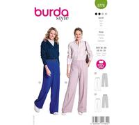Burda Style 5778 - Cartamodello da donna, pantaloni con gamba larga, taglia 36-46