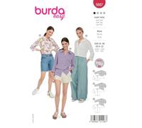 burdastyle Cartamodello 5887, camicette in diverse lunghezze, da cucire, da donna, taglie 34-48, livello di cucito: leggero