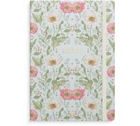 Burde Notizbuch Deluxe A5 blue flower: Liniert, Gummiband-Verschluß.